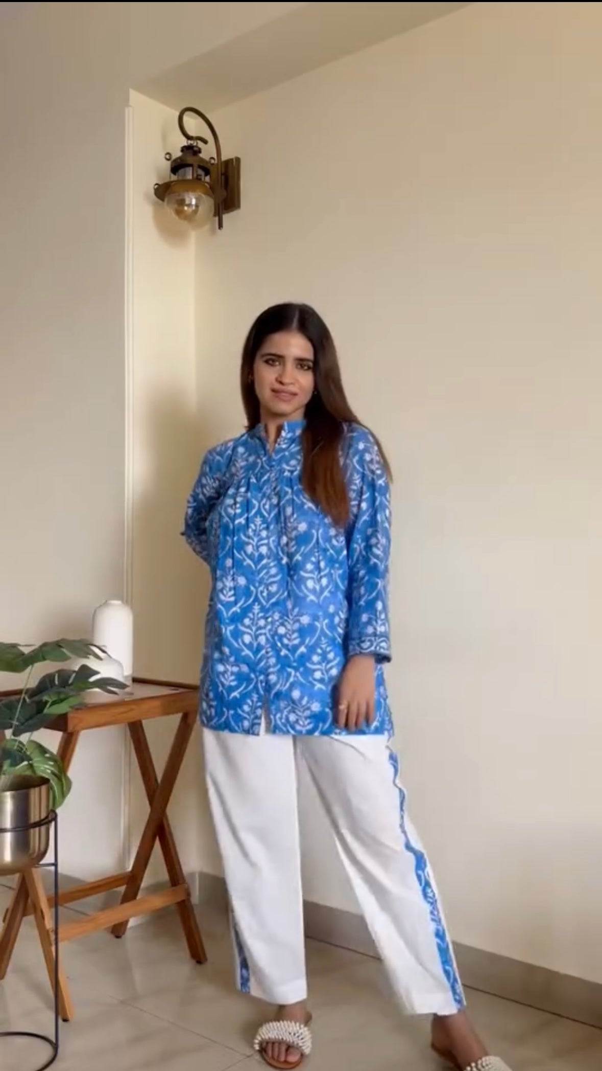 Cobalt blue white cotton sets