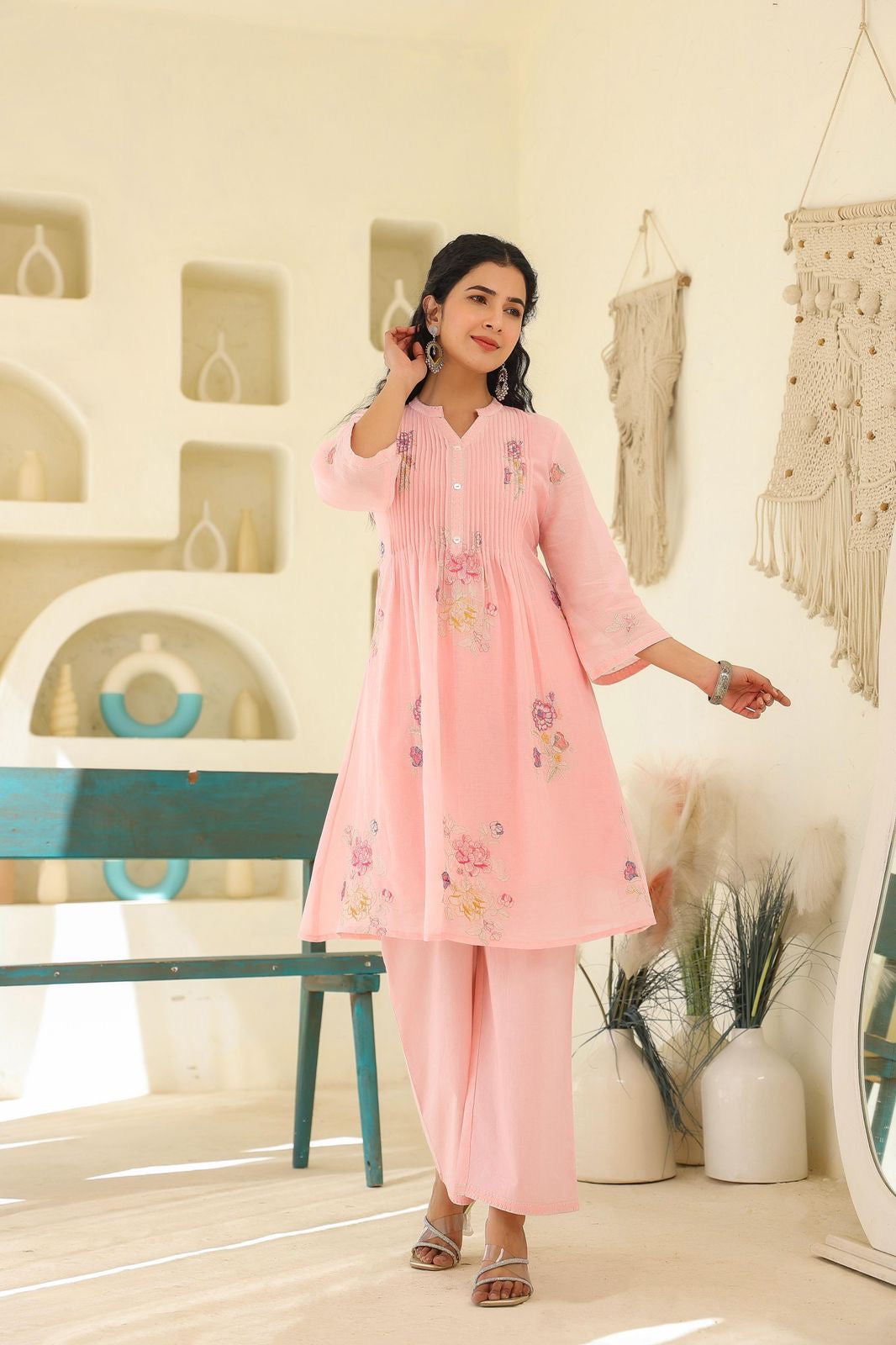 Baby Pink Mul cotton Set