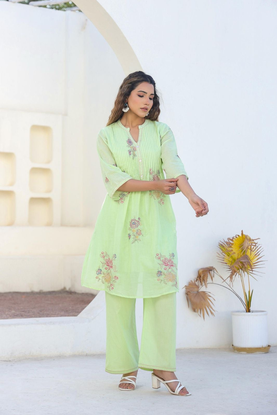 Mint Green mul cotton Set