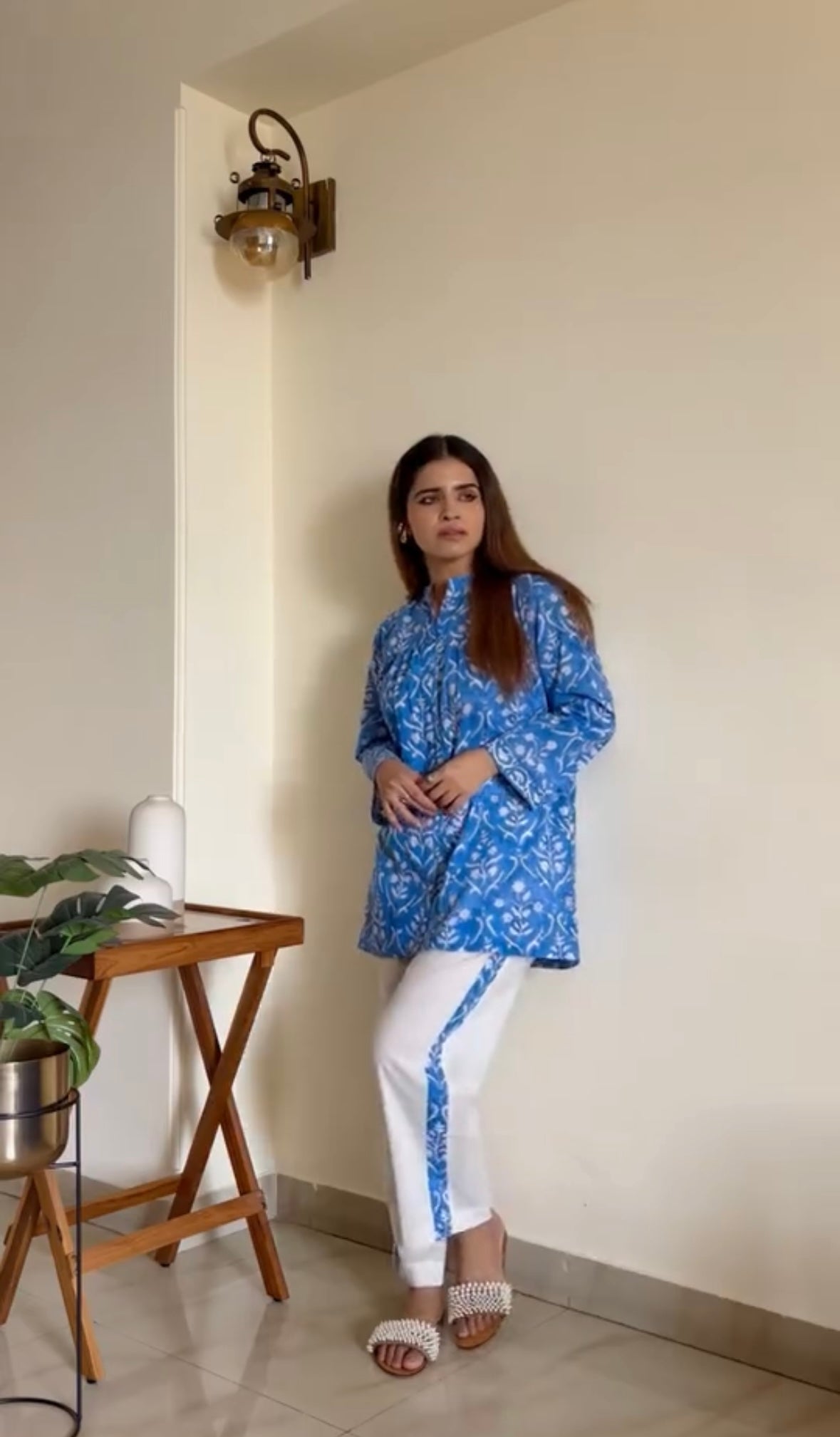 Cobalt blue white cotton sets