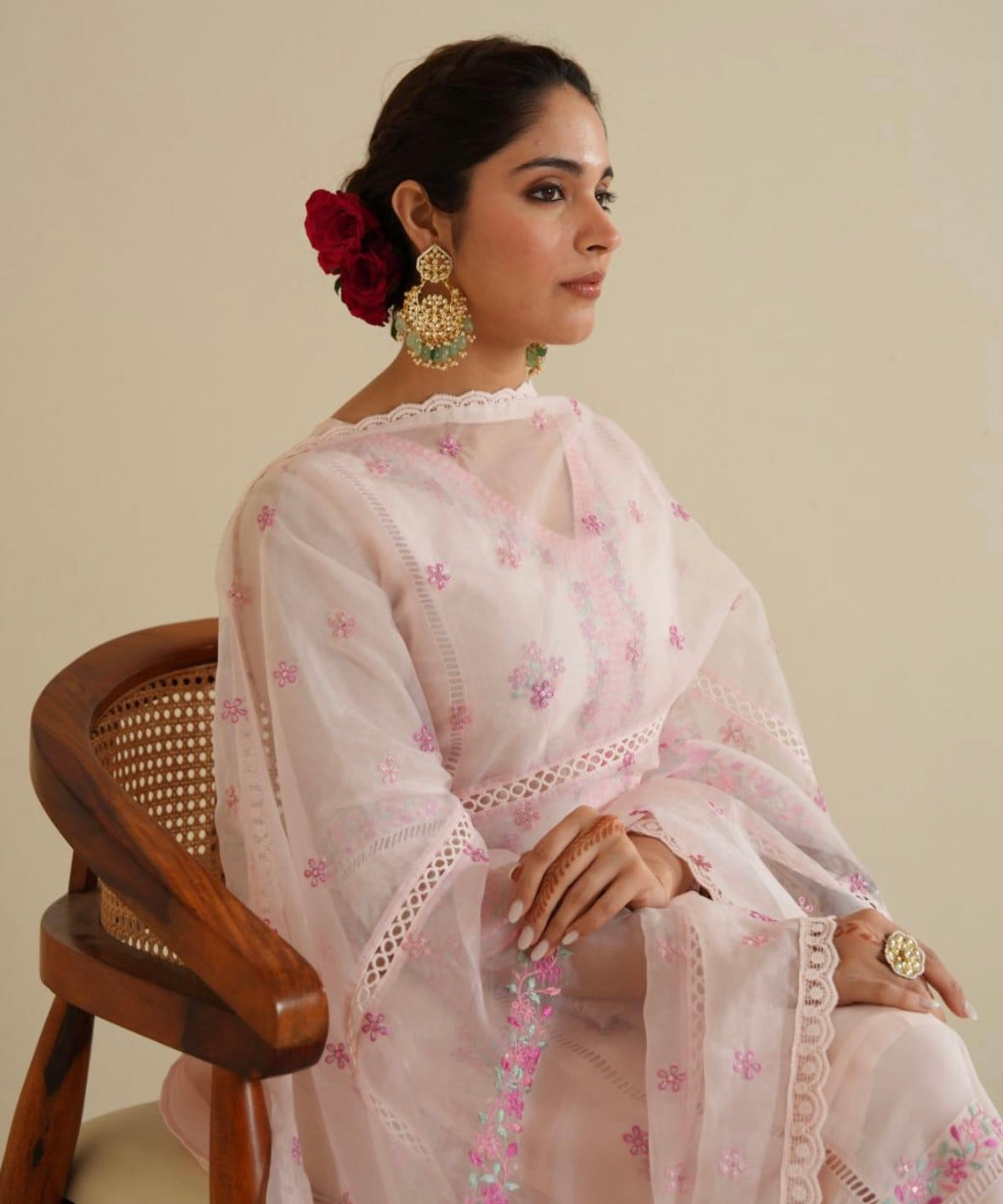 Pink Embroidery Suit Set