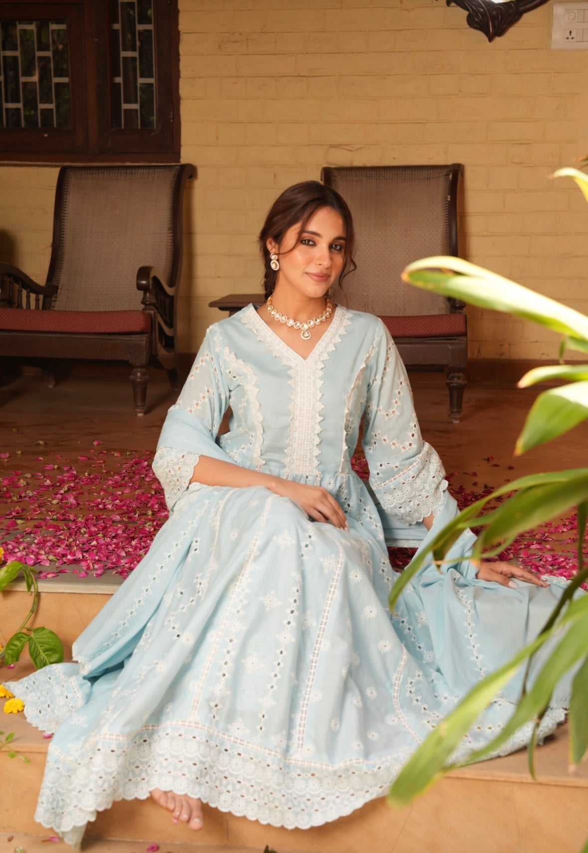 Blue Anarkali Set