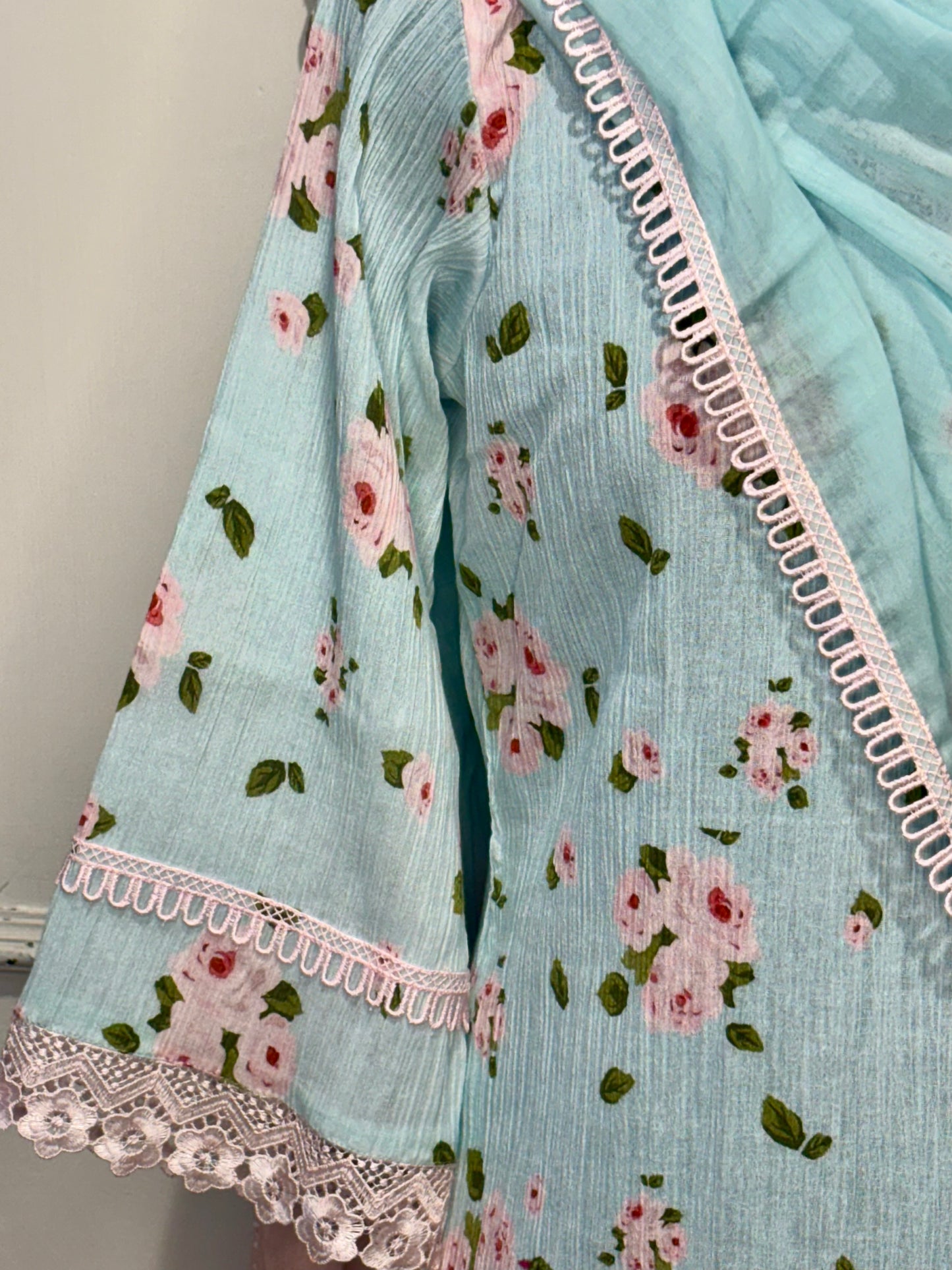 Blue Floral Crush Suit Set