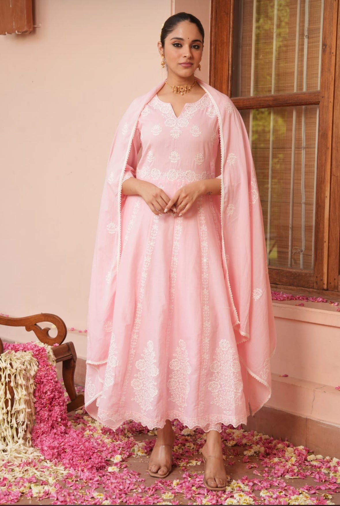 Baby Pink Anarkali Set