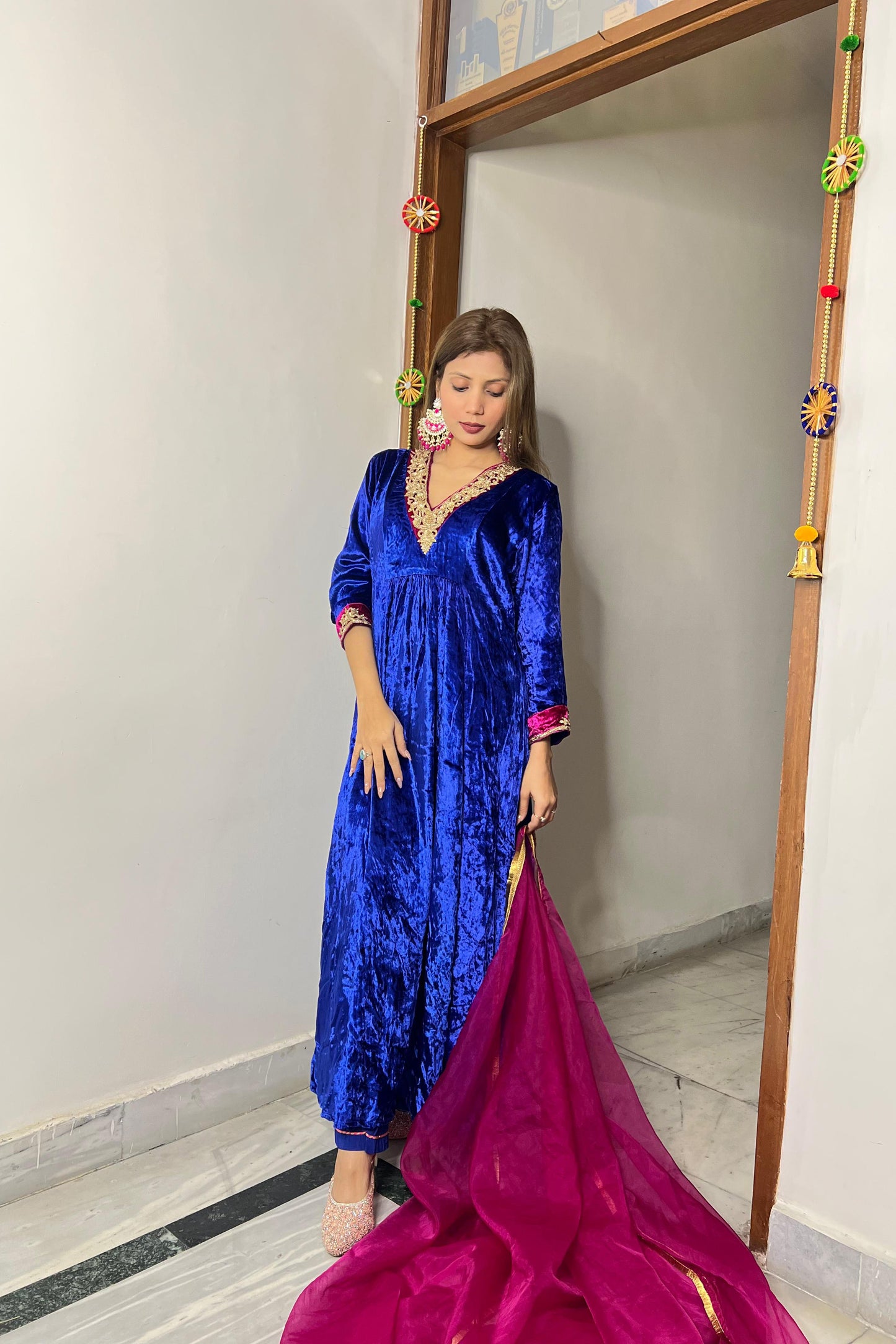 Blue velvet set
