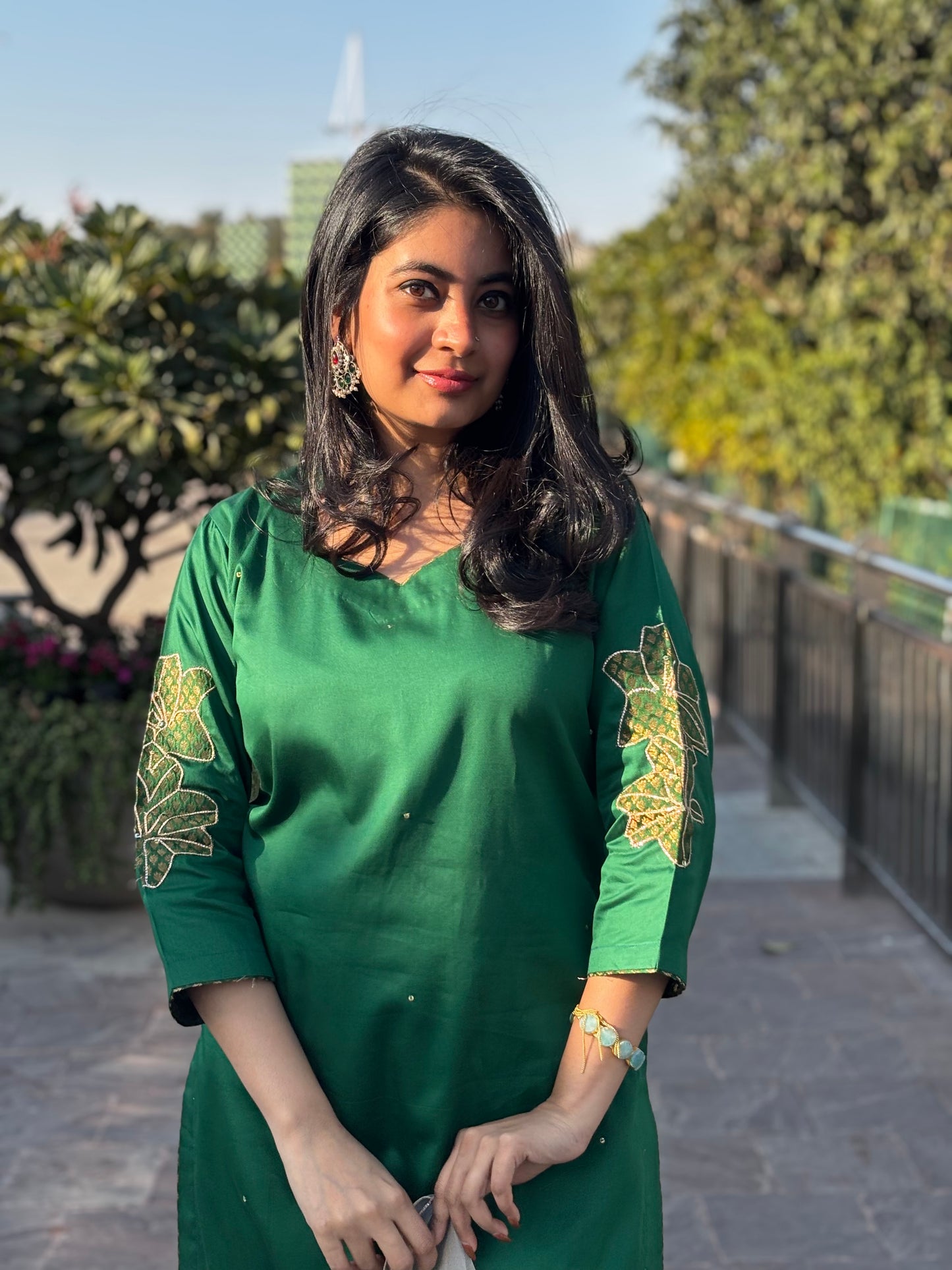 Green Cotton Kurta Set