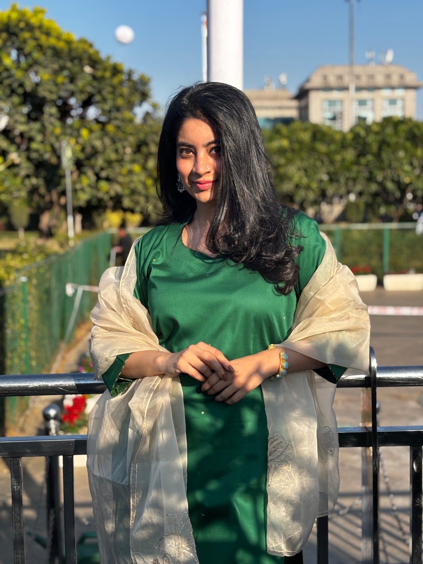 Green Cotton Kurta Set