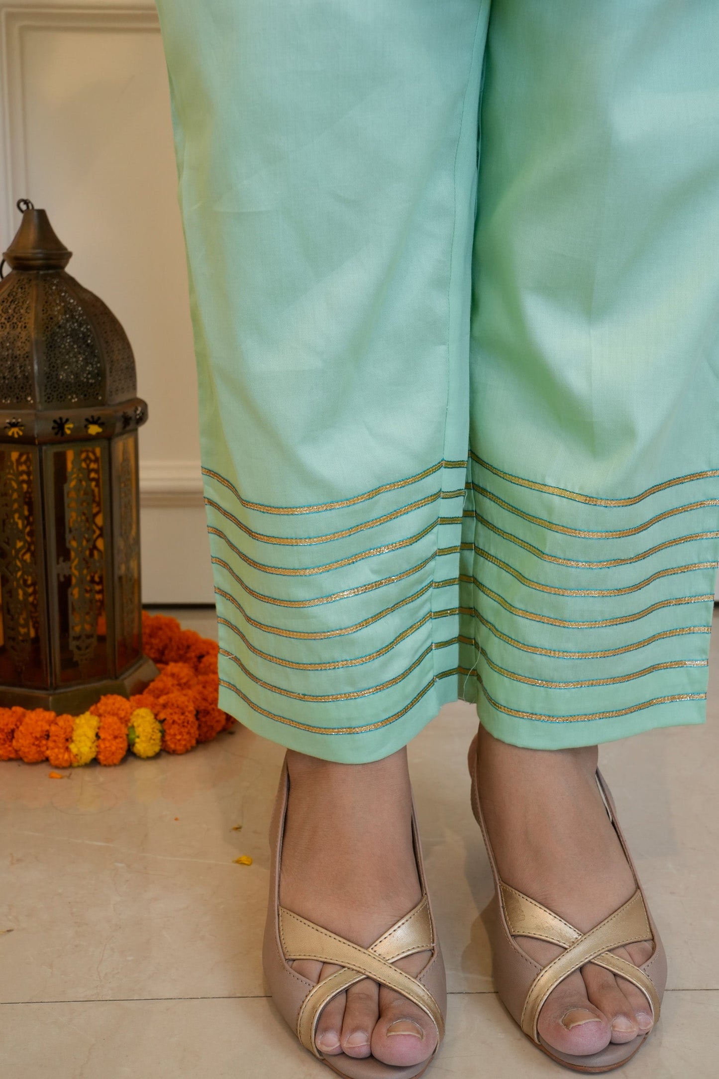 Sea Blue Anarkali set