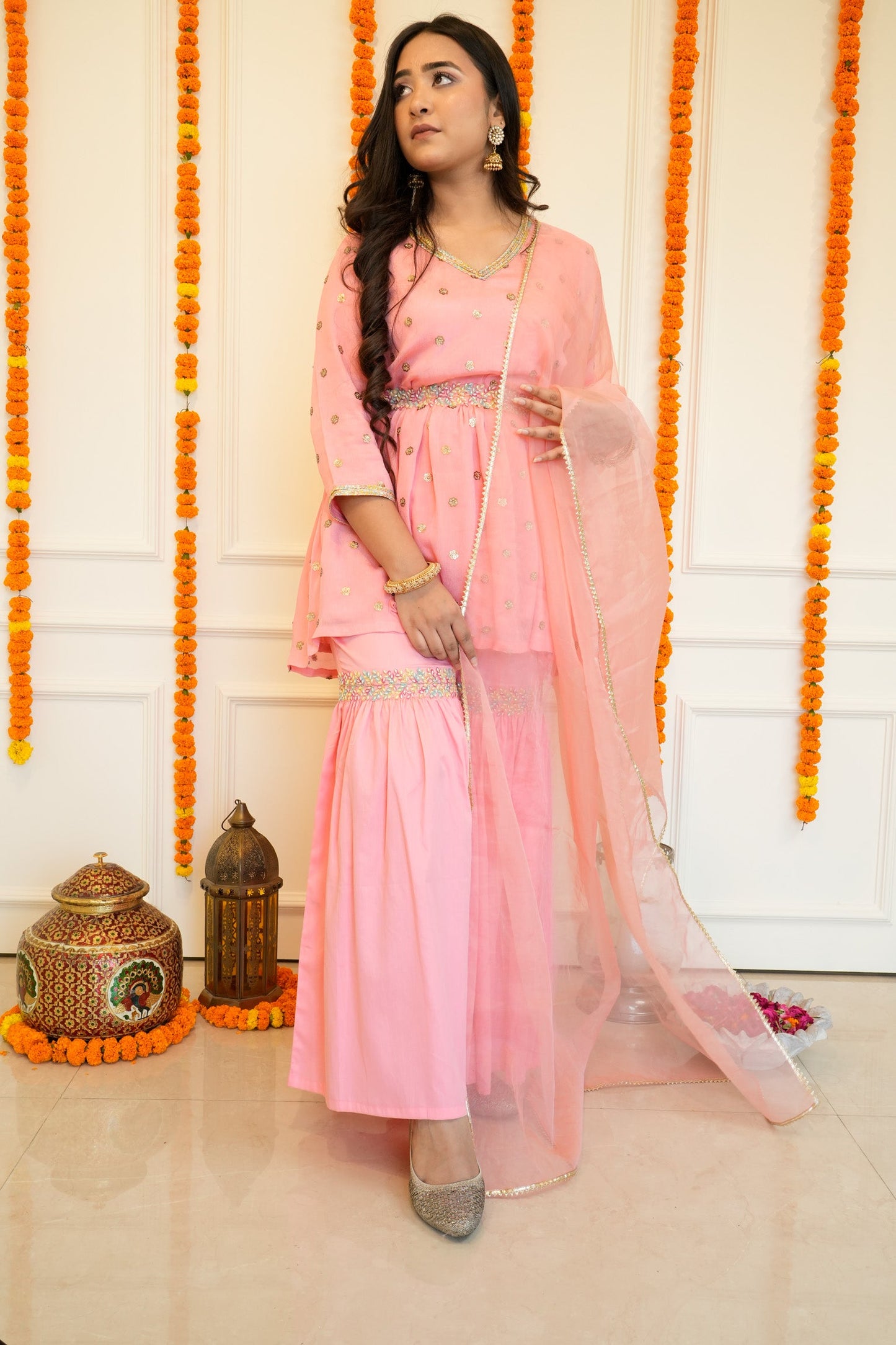 Pink Sharara Suit