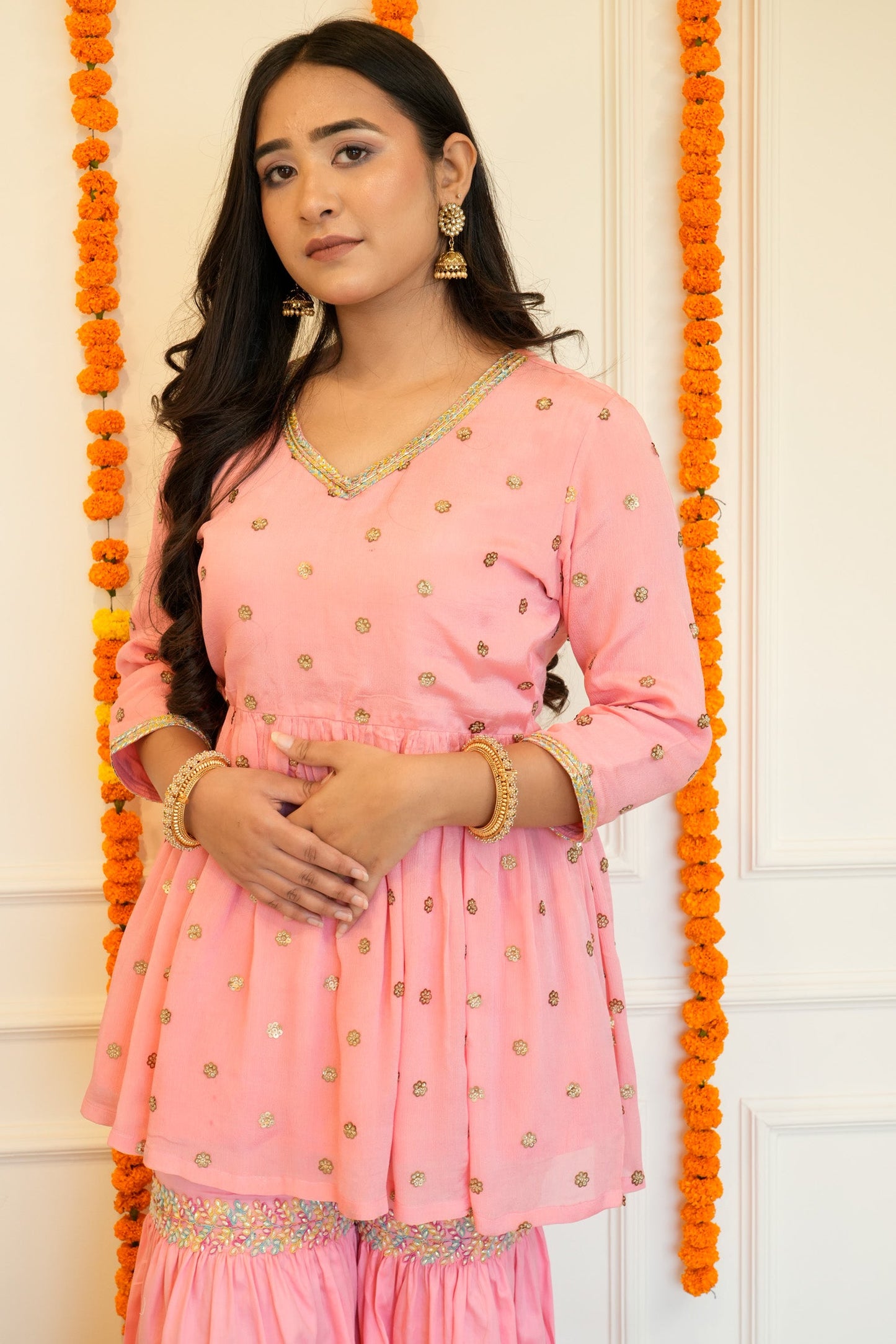 Pink Sharara Suit