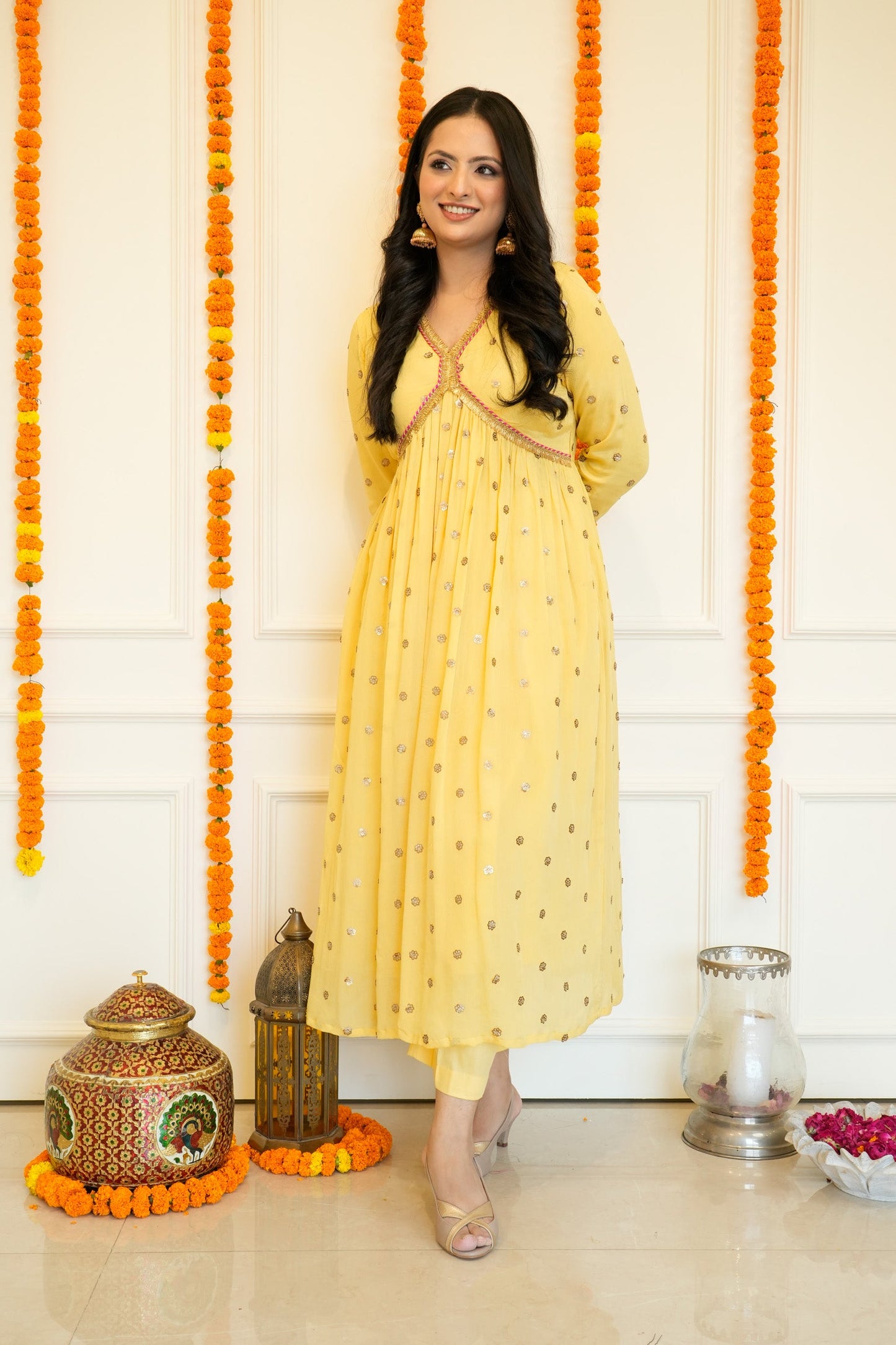 Yellow Anarkali