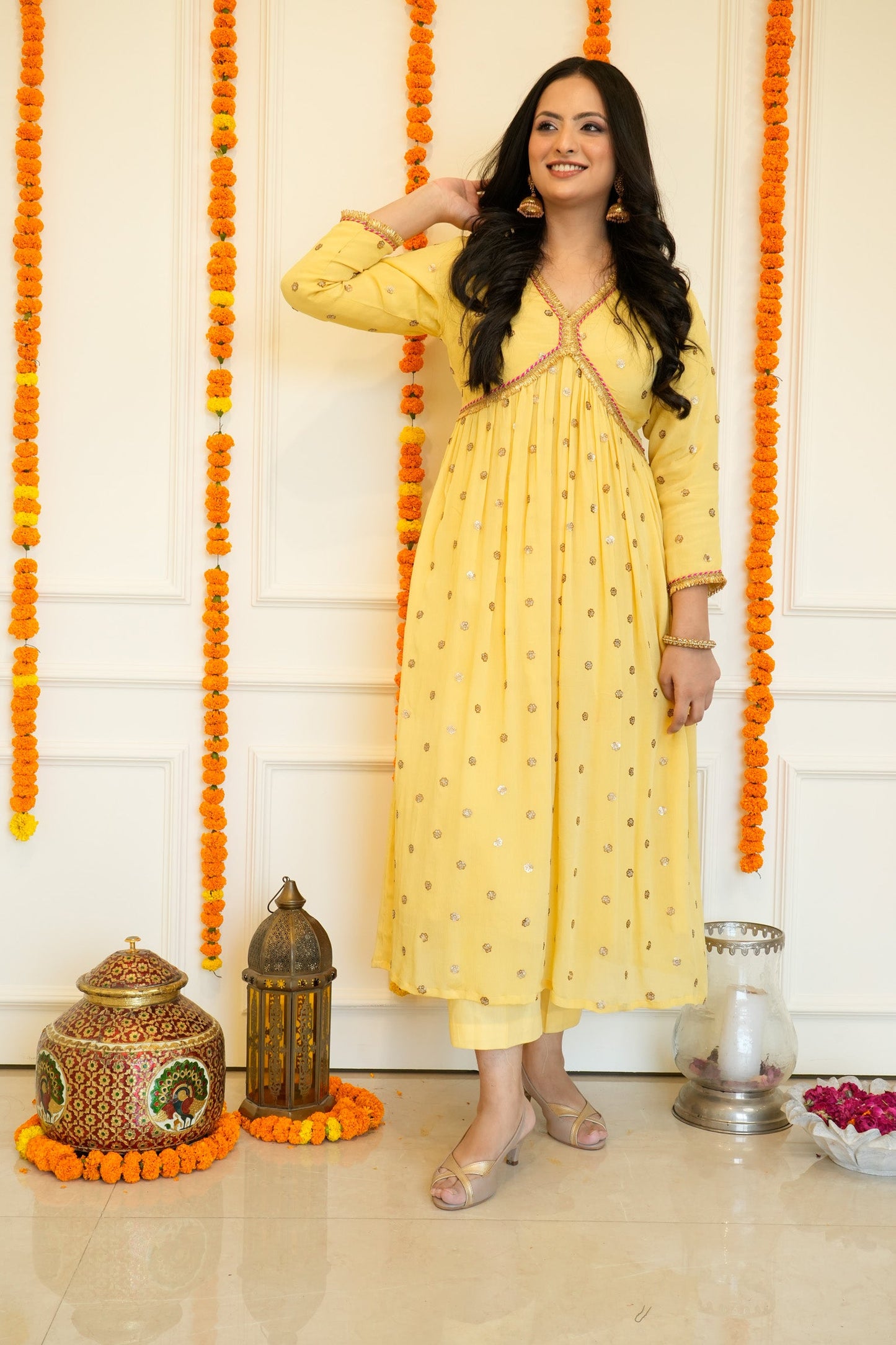 Yellow Anarkali