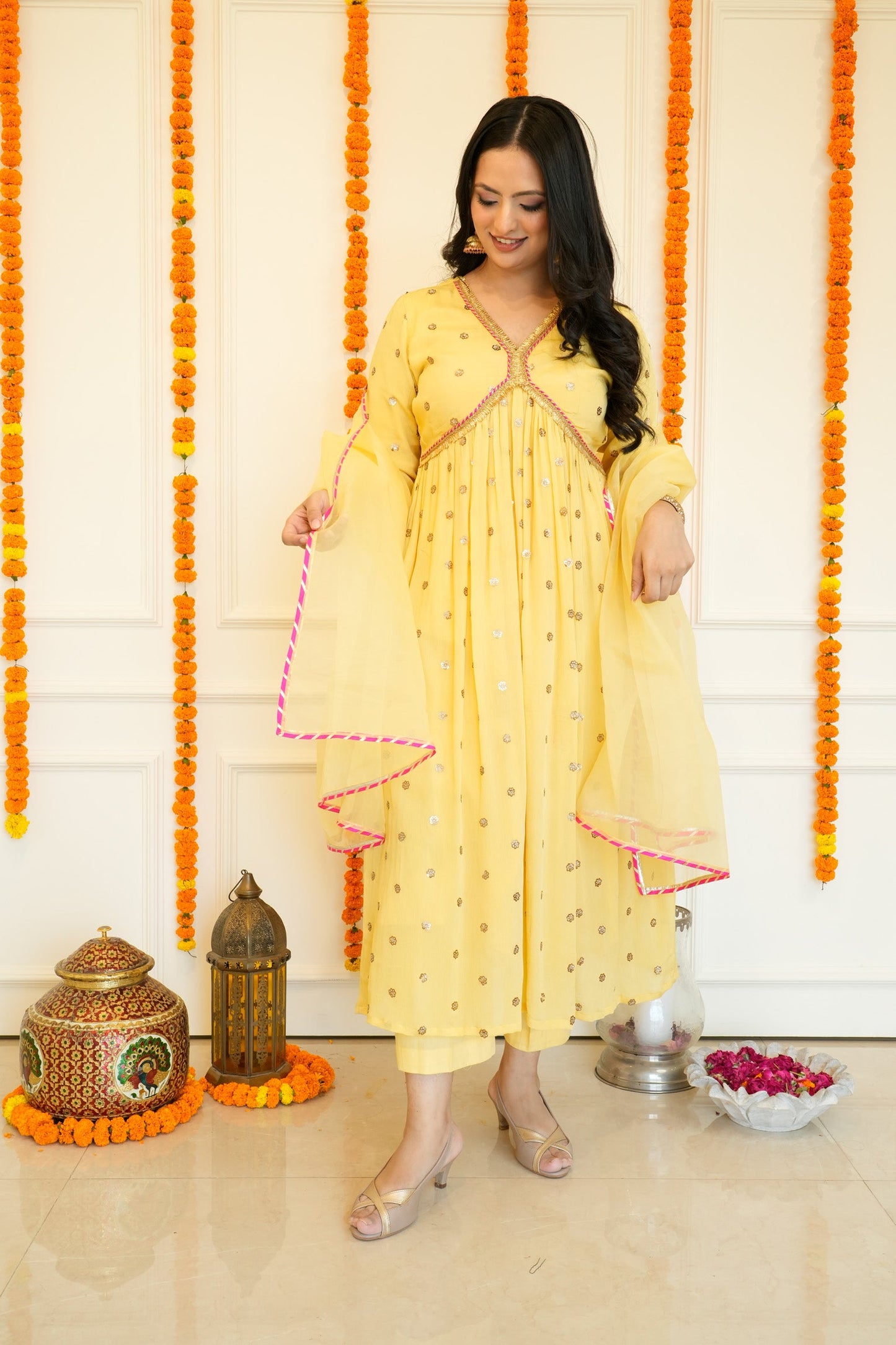 Yellow Anarkali