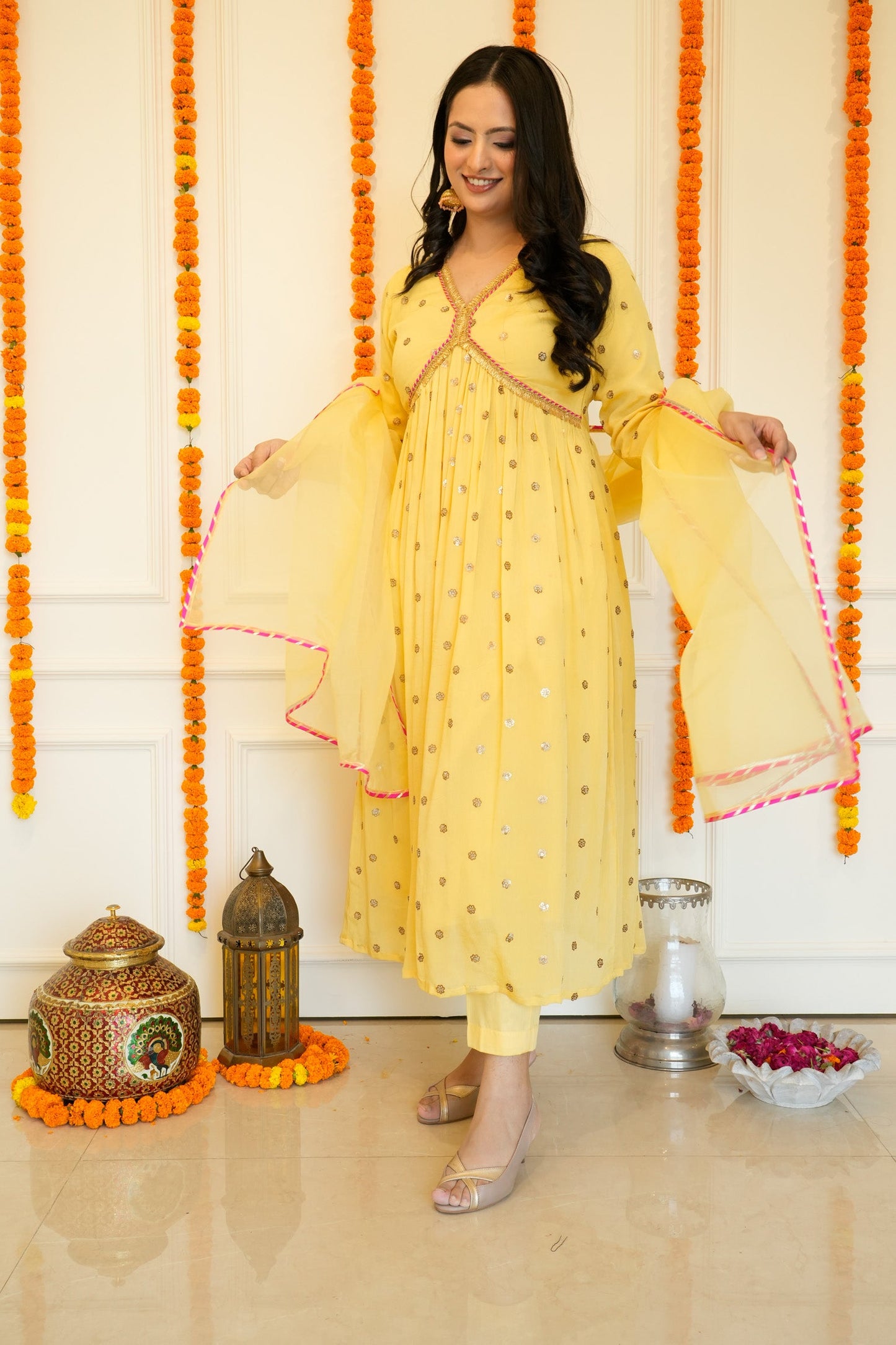 Yellow Anarkali