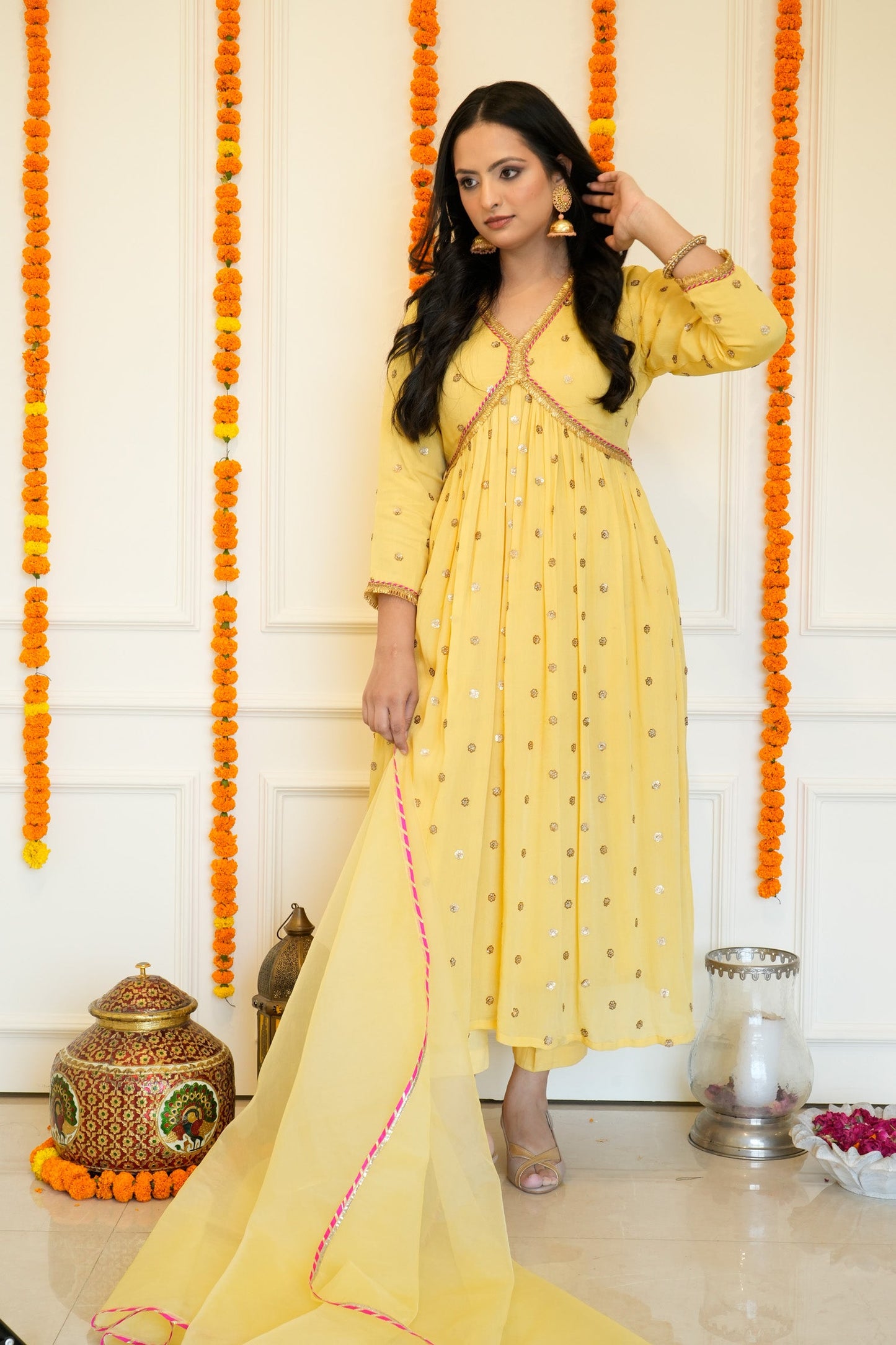 Yellow Anarkali