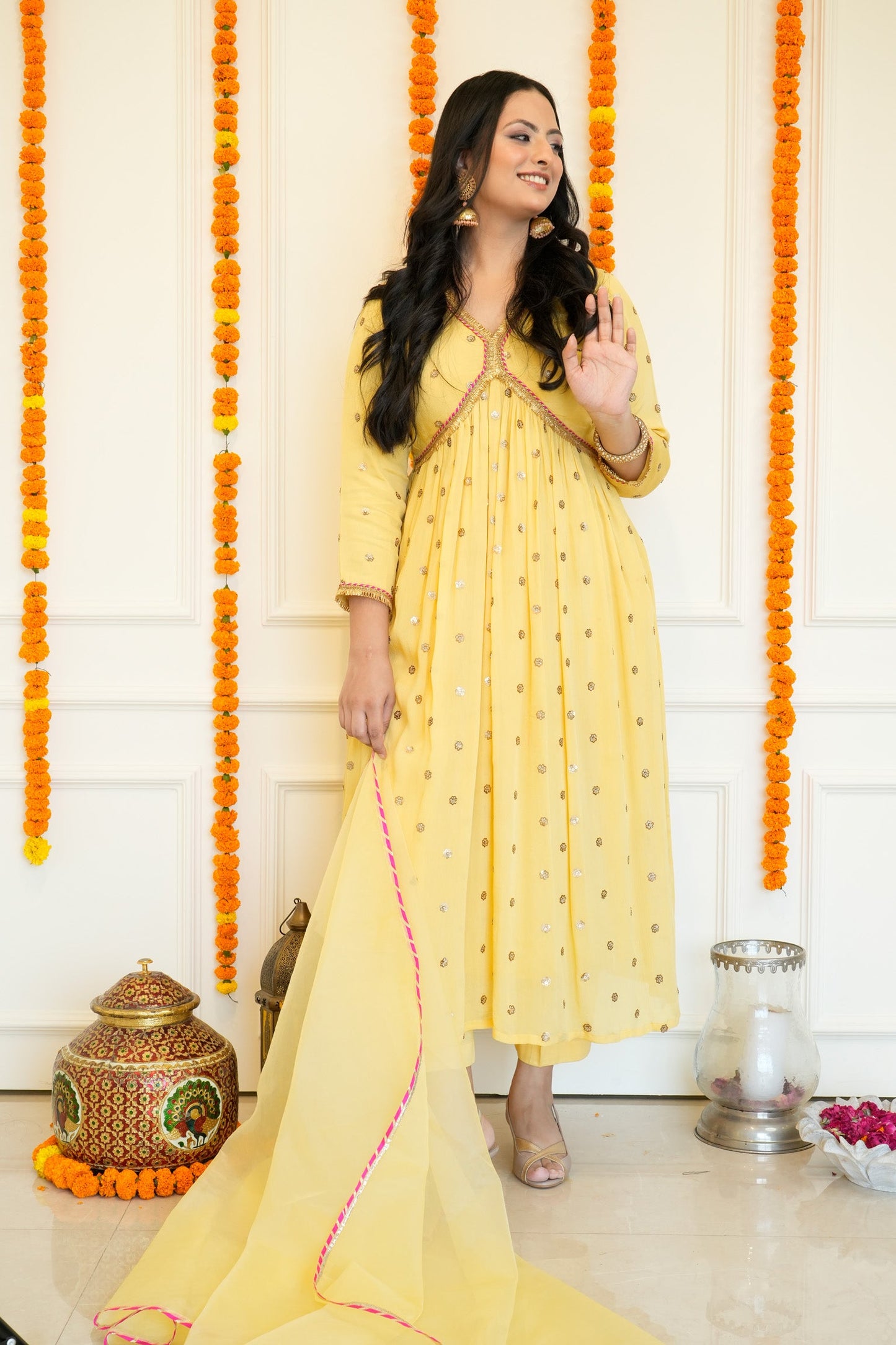 Yellow Anarkali