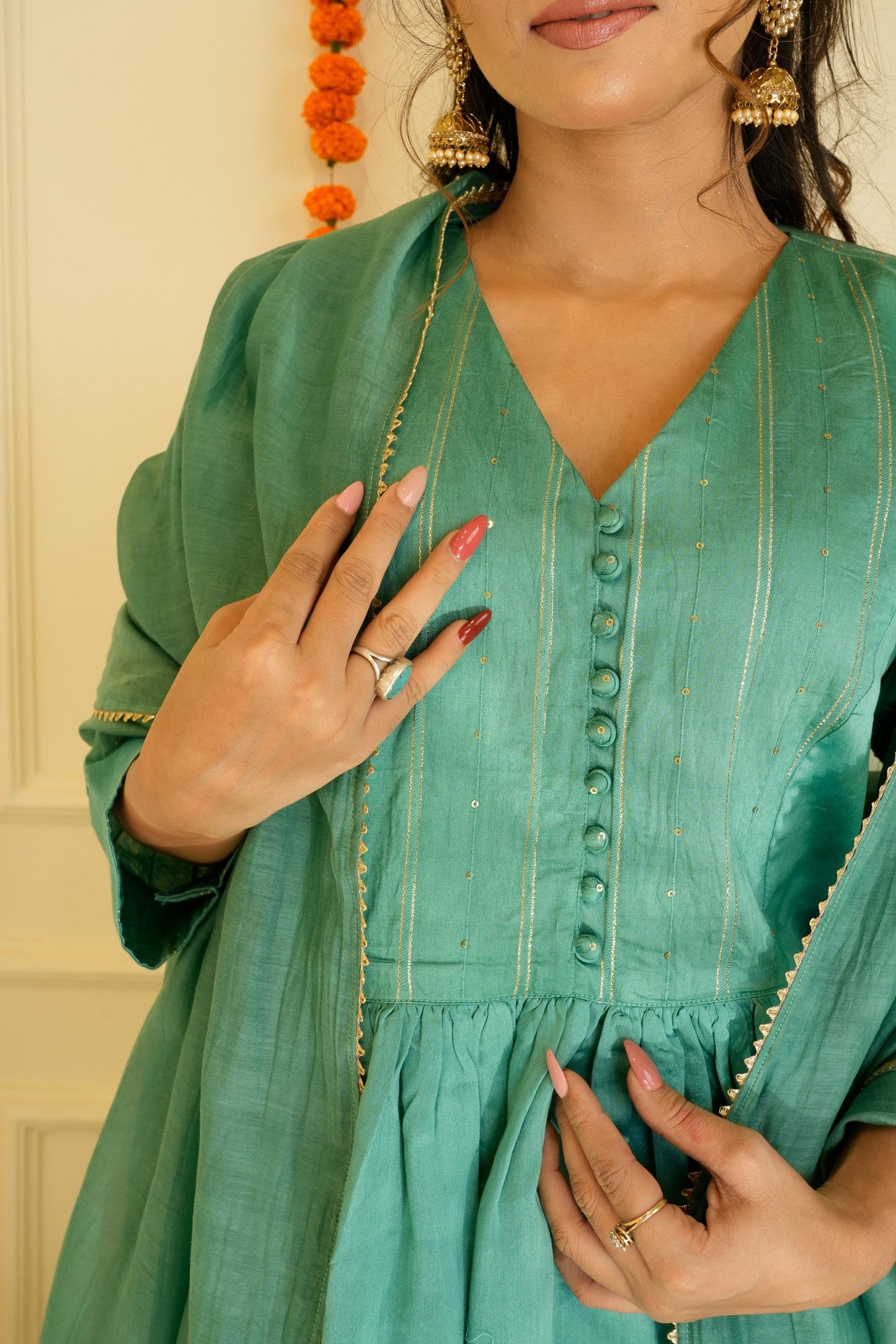 Green Sitara Kurta Set