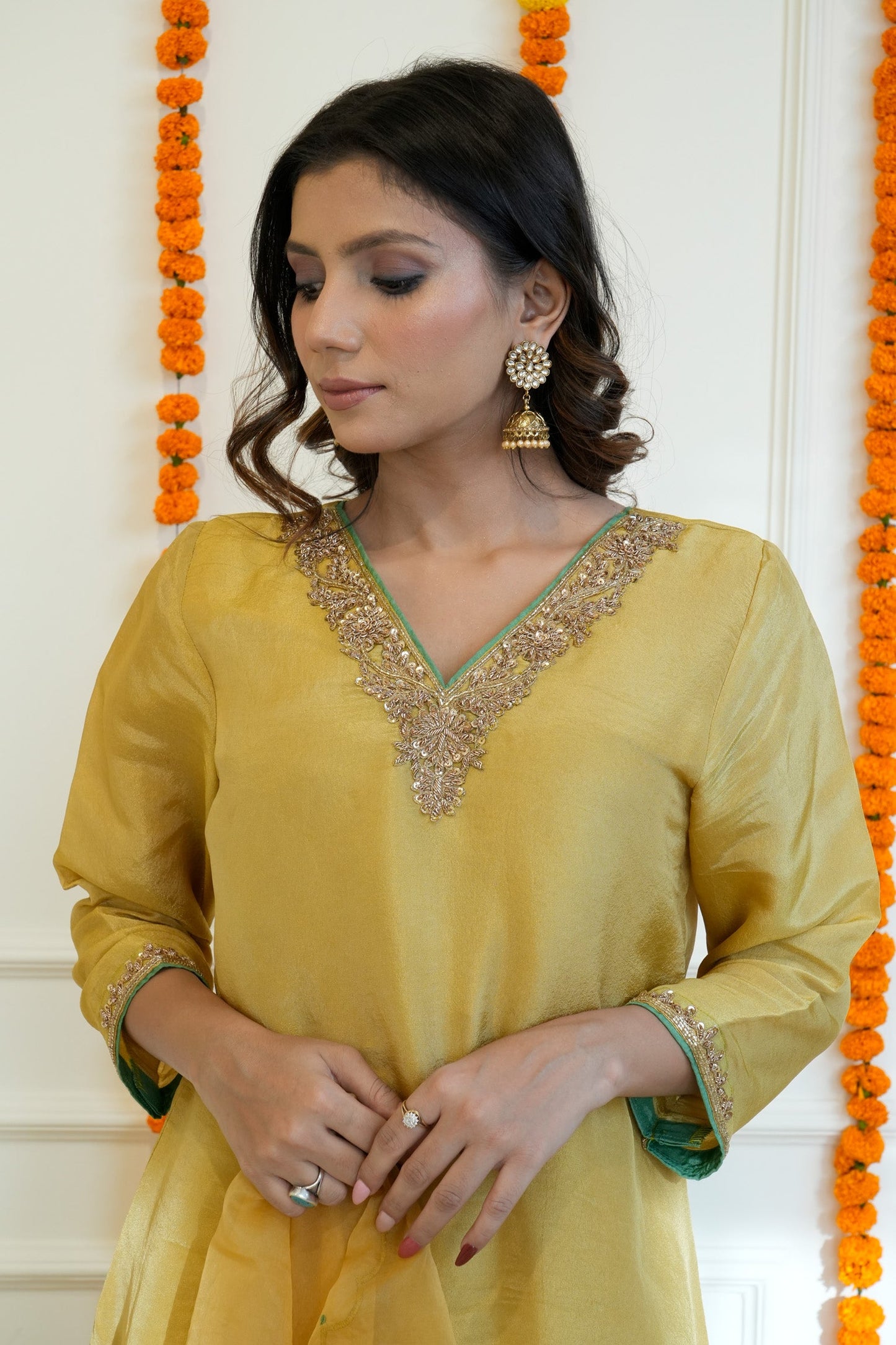 Mustard Tissue Suit Set