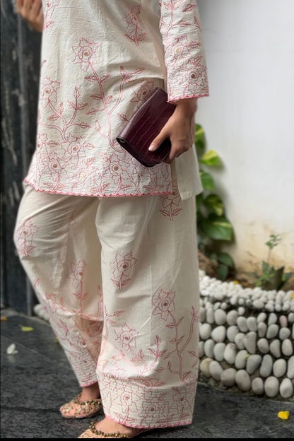 Blush pink embroidered Farshi set