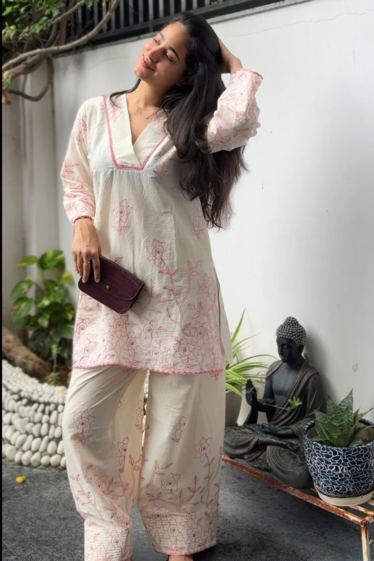 Blush pink embroidered Farshi set