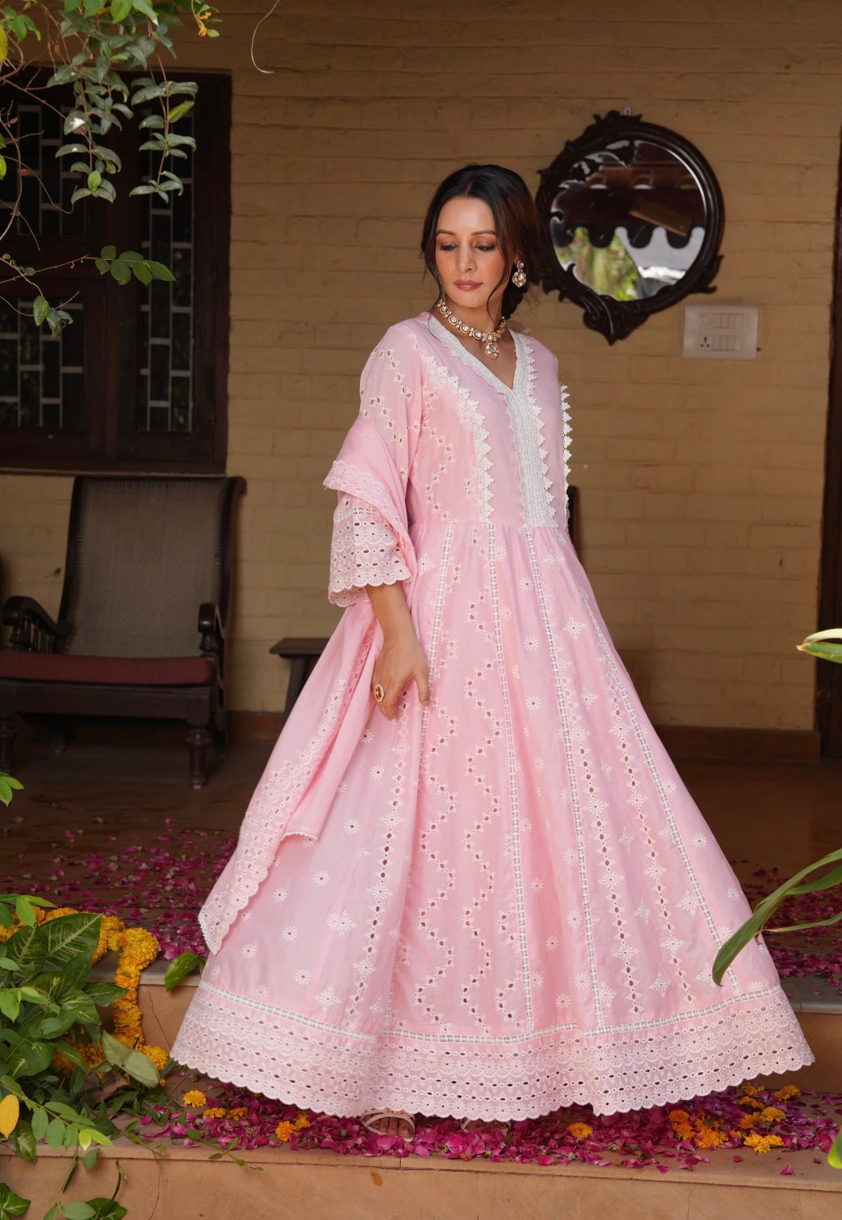 Baby Pink Anarkali Set