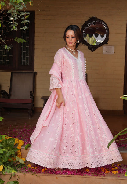 Baby Pink Anarkali Set