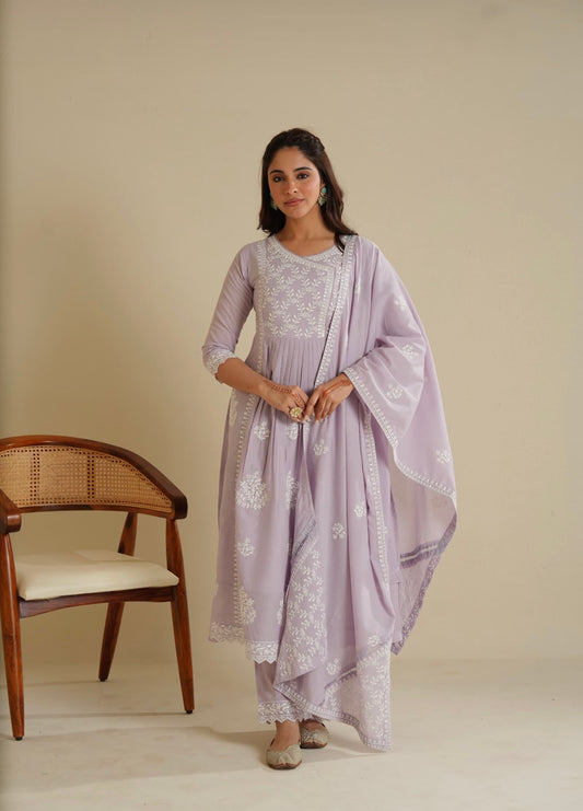 Lavender Cotton Embroidery Set