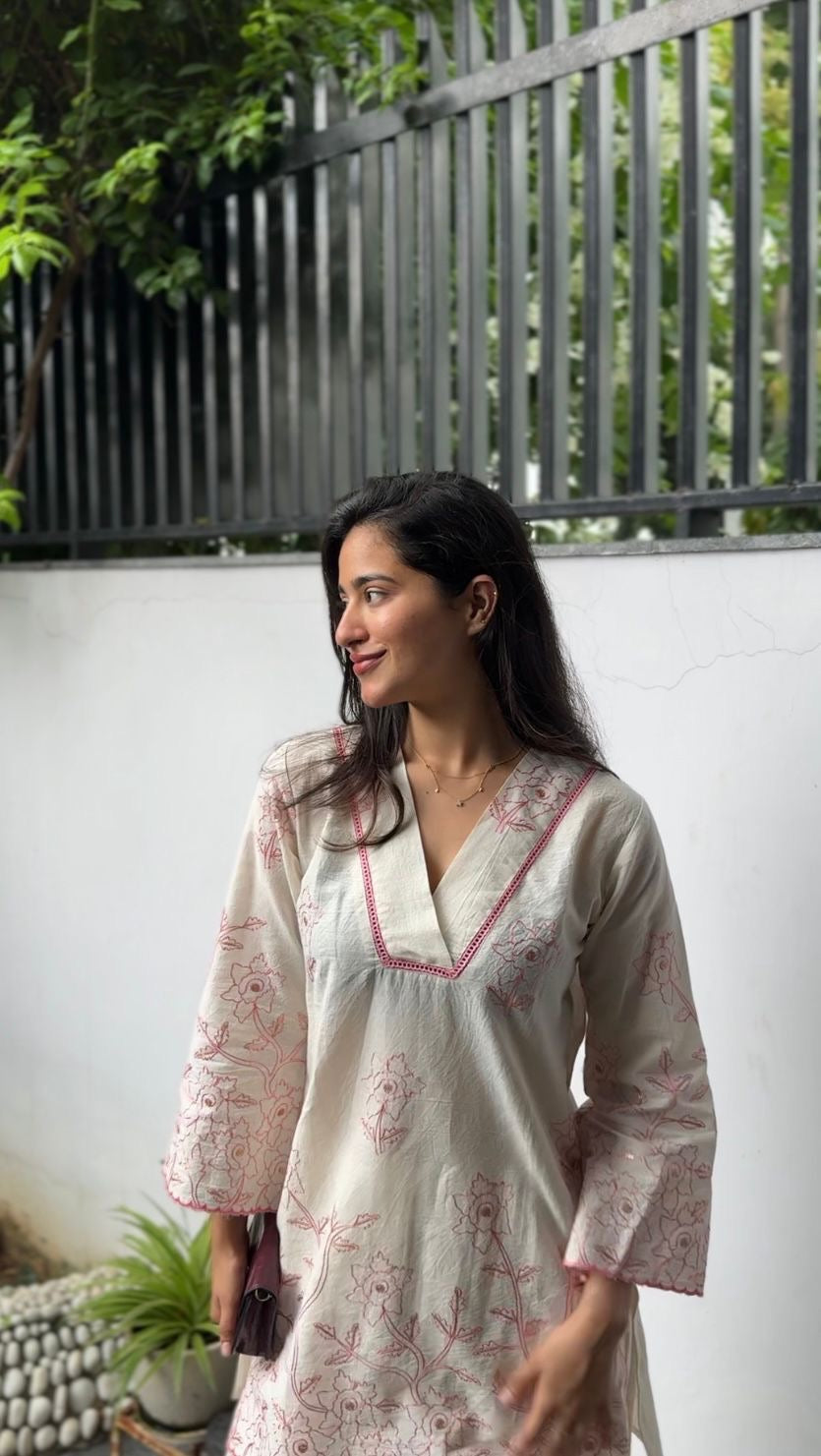 Blush pink embroidered Farshi set