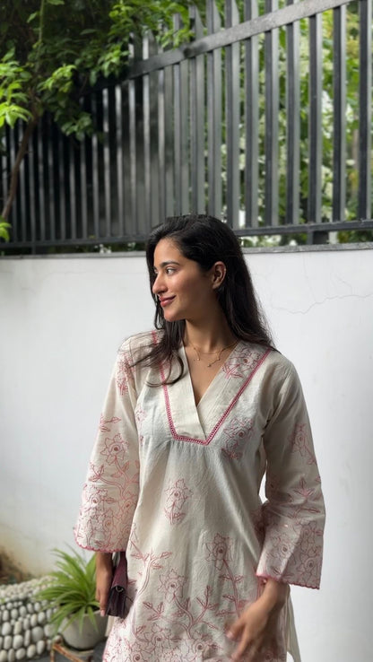 Blush pink embroidered Farshi set