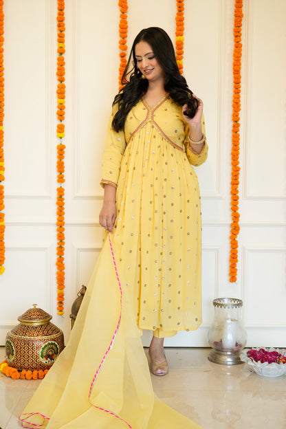 Yellow Anarkali