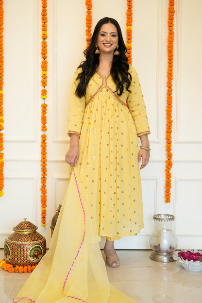 Yellow Anarkali