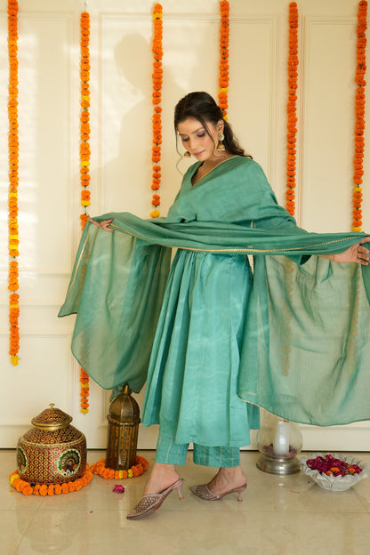 Green Sitara Kurta Set