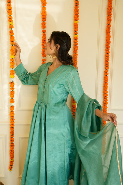 Green Sitara Kurta Set