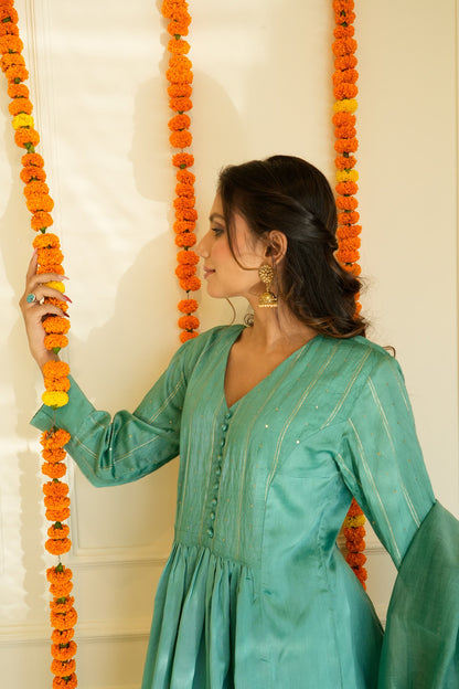 Green Sitara Kurta Set
