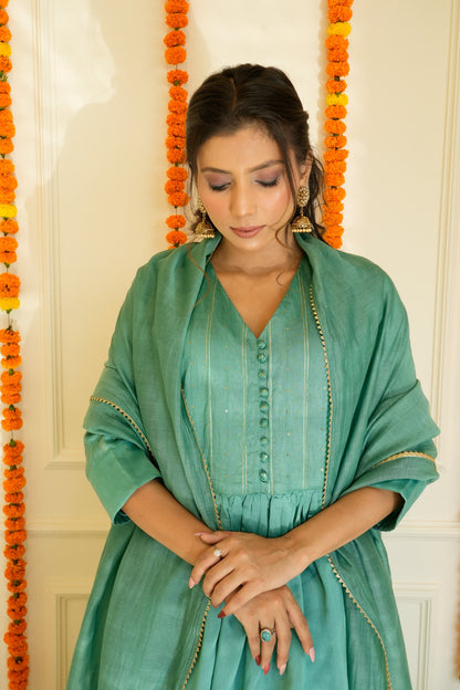 Green Sitara Kurta Set