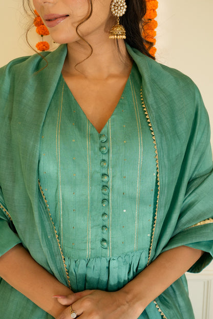 Green Sitara Kurta Set